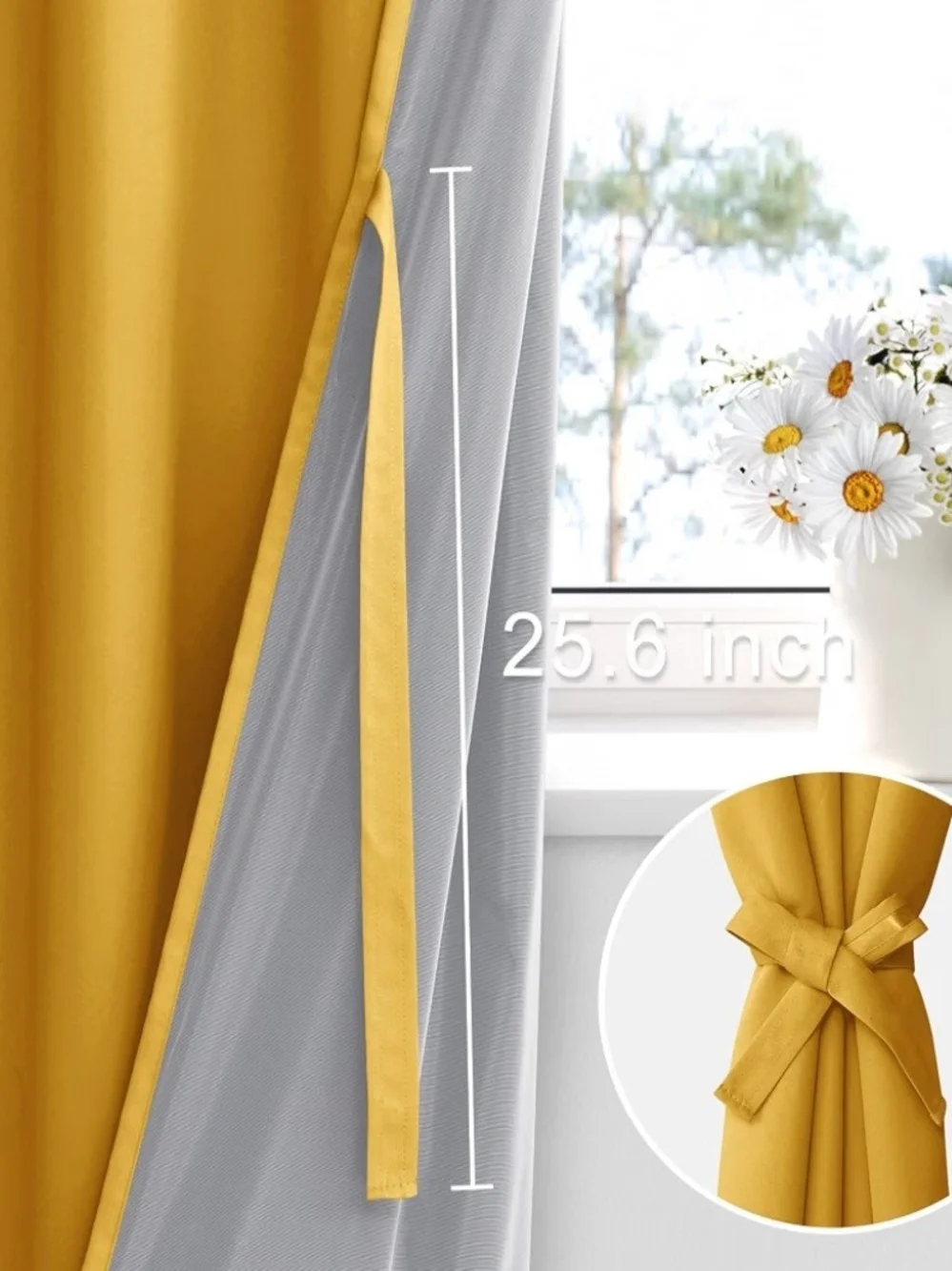 Set Of 2 W42 x L84 Mustard Blackout Curtains - NEW!